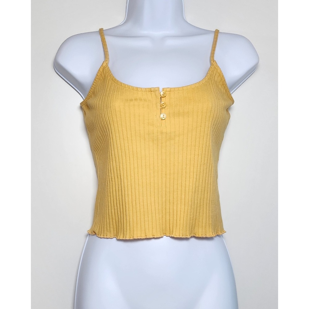 American Eagle Ribbed Henley Cami Tank Minimalist Y2K Size M